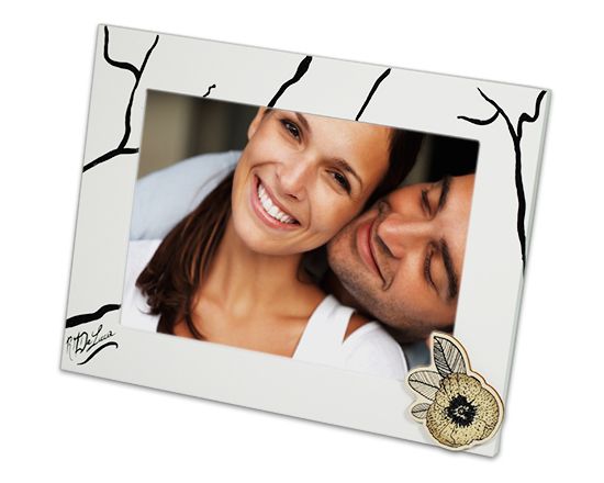 cornice fotografica bianca con rami