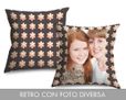 Cuscino con foto e grafica con fiori