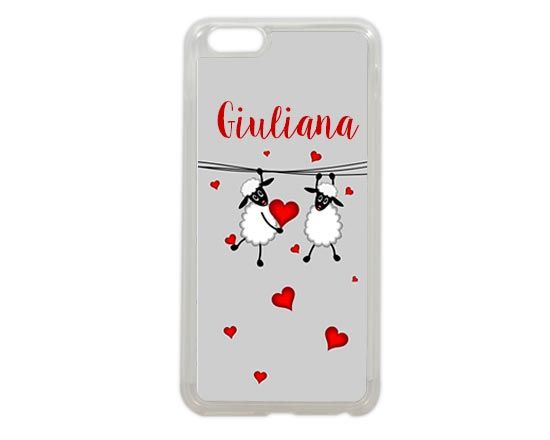 Cover iPhone 6 plus con pecorelle e cuori