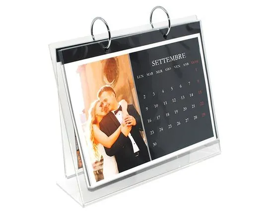 Calendario da tavolo in plexiglass Nero 