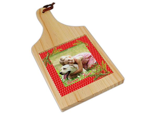 Tagliere in legno Bacche natalizie