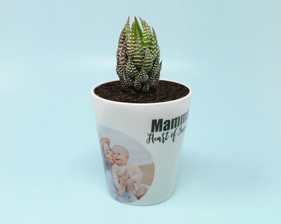 vaso personalizzato con foto e grafica per la mamma