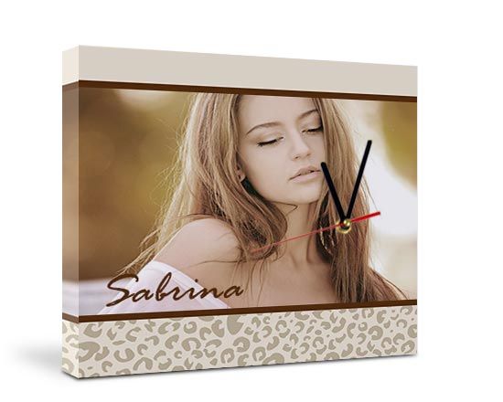 Orologio su tela con grafica maculata