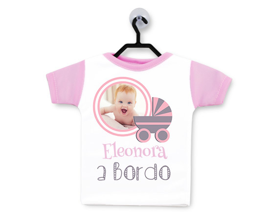 Mini t-shirt con grafica carrozzina da personalizzare