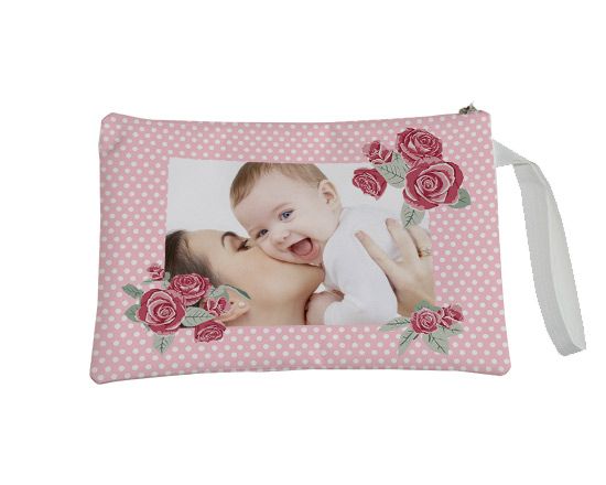 Pochette personalizzata con rose e pois
