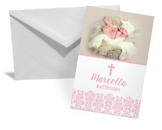 Bigliettino personalizzato con grafica rosa
