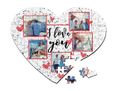 puzzle a forma di cuore con grafica collage