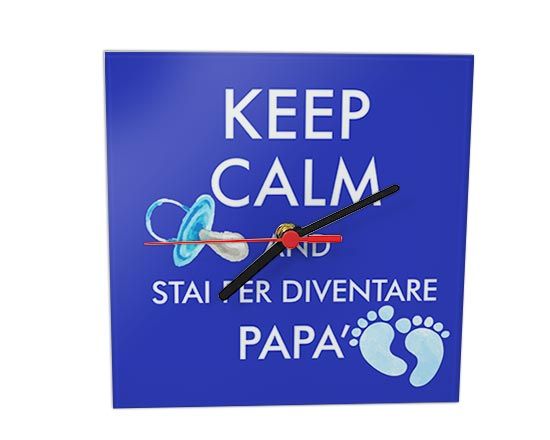 Orologio Quadrato in Vetro Keep calm dad