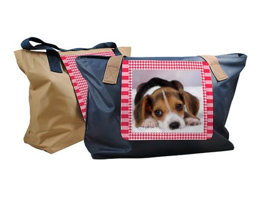 Borsa fashion con grafica nel colore rosa