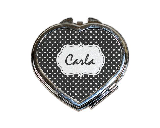 Specchietto a cuore da borsetta Shabby black
