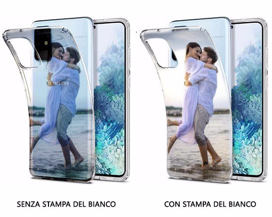 cover trasparente con o senza stampa del bianco