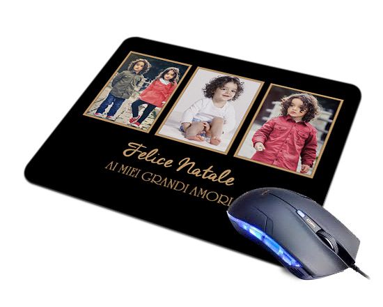 Tappetino Mouse in Pelle Black Christmas