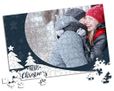 foto puzzle con grafica bianca e blu