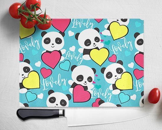 Tagliere in vetro Lovely panda
