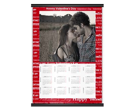 Caledario A4 Pag singola con grafica love rosse
