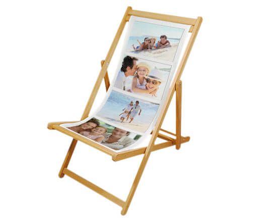 stampa collage su sedia a sdraio