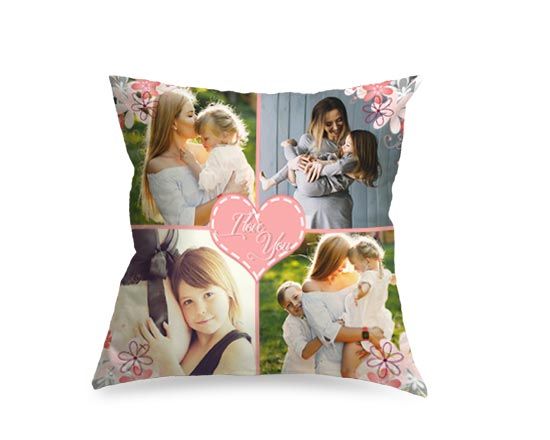 Cuscino collage con retro bianco