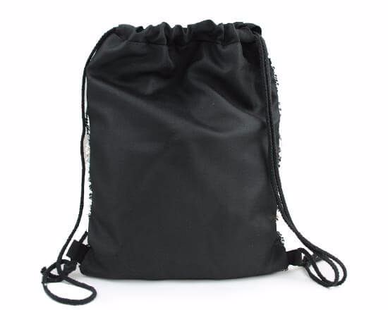 Sacca zaino con paillettes reversibili - retro nero