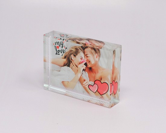 personalizza cristallo con foto e grafica love