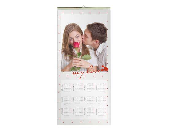Un romantico calendario 30x70 con grafica di San Valentino