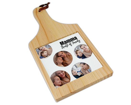 Tagliere in legno Heart of family