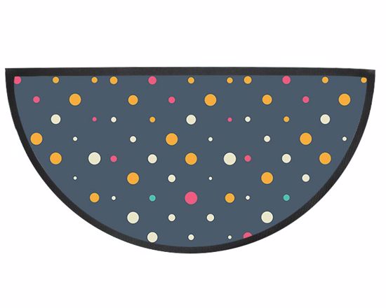 Zerbino mezzaluna con pois colorati