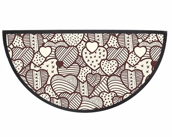 Zerbino mezzaluna con cuori marroni