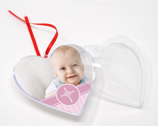 palla di natale in plastica, è possibile aprirla per sostituire la stampa interna