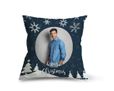 cuscino con grafica natalizia nel colore blu
