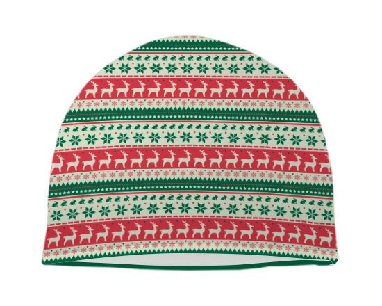 Cappello in pile corto Texture natalizie