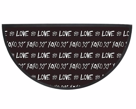 Zerbino mezzaluna con scritte bianche