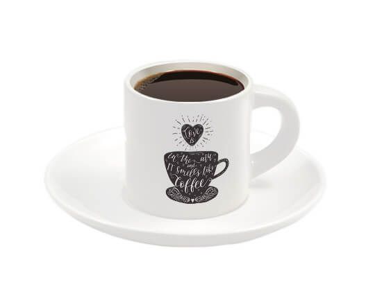 Tazzina espresso con grafica nera