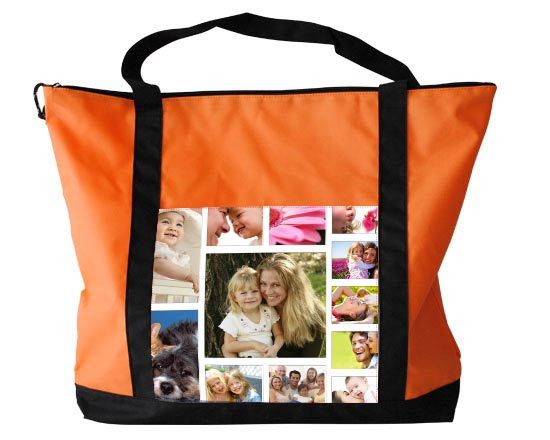 borsa mare personalizzata con collage di imamgini