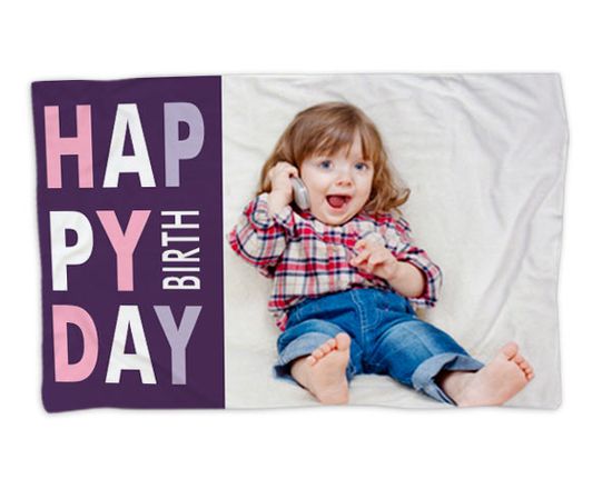 Coperta di buon compleanno con scritta