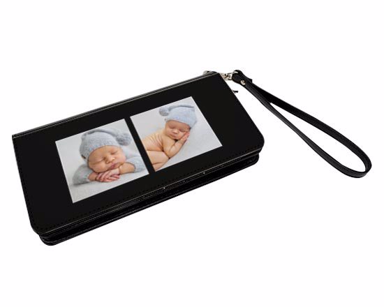 Portafoglio personalizzato donna in ecopelle - collage 2 riquadri da personalizzare