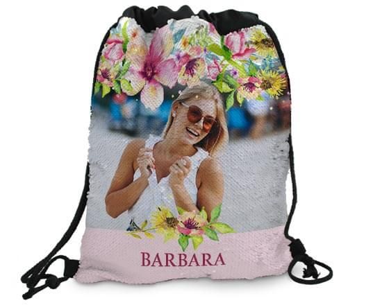 sacca zaino con paillettes