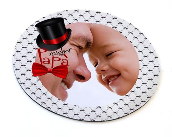 mousepad rotondo con grafica festa del papà