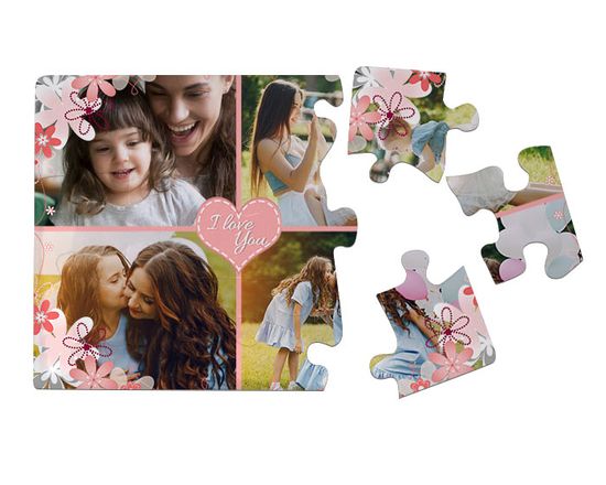 regala alla tua mamma un puzzle magnetico con grafica collage
