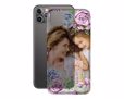 Cover Trasparente iPhone 11 Pro collage con grafica fiori e immagine