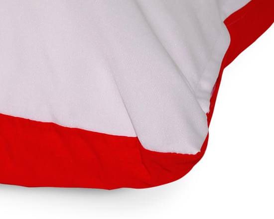 cuscino con retro rosso e stampa su fronte - dettaglio tessuto