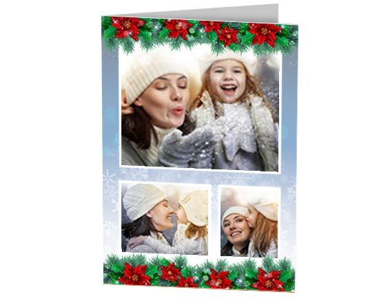 Card natalizia con collage di foto