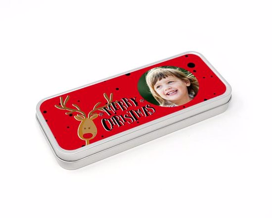 Scatola di latta piccola Merry Christmas