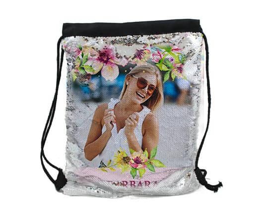 scacca con paillettes argento