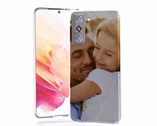 cover personalizzata con foto di bambina e papà