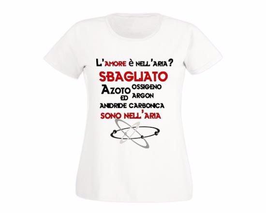 T-shirt donna in cotone Amore o azoto