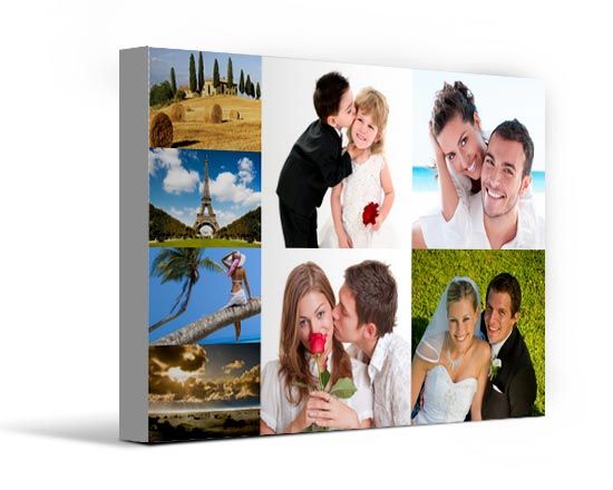 Foto collage su tela suddiviso in 8 riquadri da personalizzare
