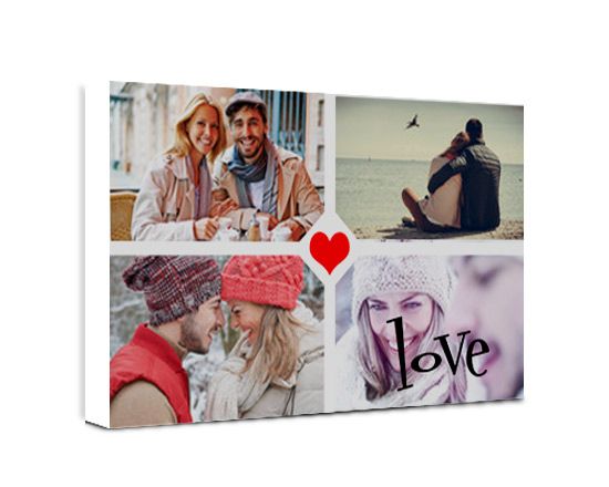 Tela rettangolare con collage di 4 foto