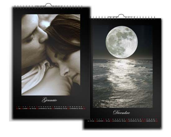 calendario personalizzato con cornice nera