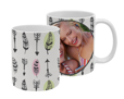 Tazza panoramica con frecce e piume