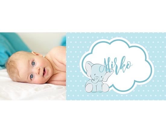 Grafica con elefantino e nuvola